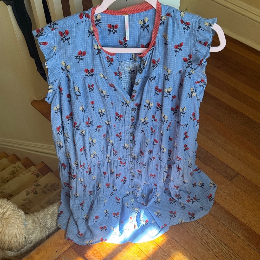 Free People Blue Floral Mini Dress NWOT
